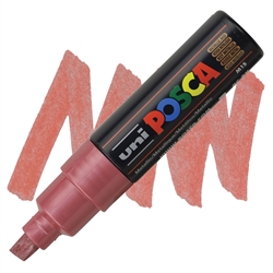 ACRYLIC MARKER POSCA PC-8K BROAD CHISEL METALLIC RED PX113647000