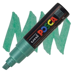 ACRYLIC MARKER POSCA PC-8K BROAD CHISEL METALLIC GREEN PX113654000