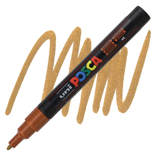 uni-ball Posca Paint Marker Medium Marker Point - Beige, Black, Blue,  Brown, Gold, Green, Gray, Light Blue, Light Green, Orange, Pink,  Water  Based, Pigment-based Ink - 16 / Pack 