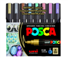 POSCA ACRYLIC PAINT MARKER PC-5M MEDIUM SET 8 METALLIC COLORS PX292045000