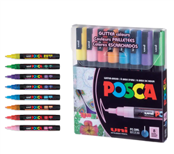 posca PXPC3M16A Acrylic Paint Marker Set, Fine, Assorted : :  Office Products