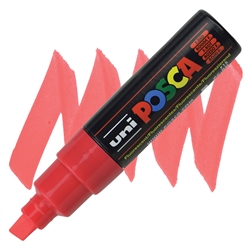 ACRYLIC MARKER POSCA PC-8K BROAD CHISEL FLUORESCENT RED PX107599000