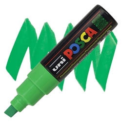 ACRYLIC MARKER POSCA PC-8K BROAD CHISEL FLUORESCENT GREEN PX107573000