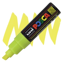 ACRYLIC MARKER POSCA PC-8K BROAD CHISEL FLUORESCENT YELLOW  PX107557000