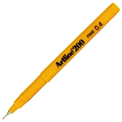 ARTLINE 200 FINE TIP PEN 0.4MM YELLOW 200AM