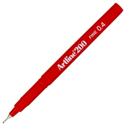 ARTLINE 200 FINE TIP PEN 0.4MM RED 200R