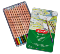 WATERCOLOR PENCIL SET DERWENT ACADEMY TIN 12 SET DE2301941