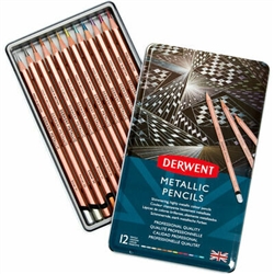 COLOR PENCIL SET DERWENT METALLIC 12 COLOR TIN DE2305599