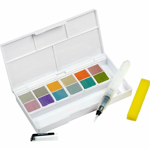 Derwent Metallic Paint Pan set (12 colours) with elements Black