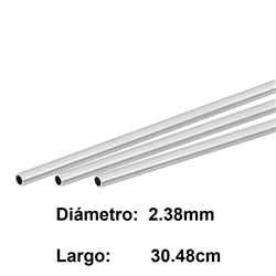 METAL ALUMINUM TUBE 2.38mm X 30.48cm 3pack S8101