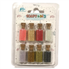 MINI ROUND GLITTER SET 8 GLASS BOTTLES 6757-1