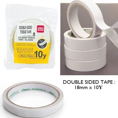 Deli Double Sided Tape Strong Fixation Translucent Mesh Waterproof