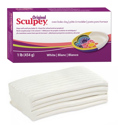 4 Pack: Original Sculpey Oven Bake Clay WHITE 1.75lb NEW