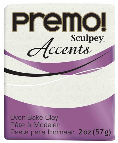 Premo Accents Sculpey Polymer Clay 2oz-White Gold Glitter