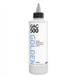 GOLDEN GAC 500 ACRYLIC FLUID MEDIUM- HARD FILM GLOSS 8 onz GD3950-5