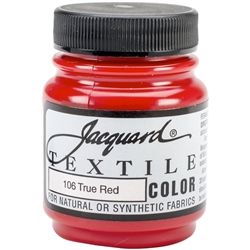 JACQUARD TEXTILE COLOR FABRIC PAINT 2.25OZ TRUE RED 106 - JAC1106