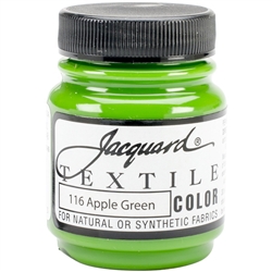 JACQUARD TEXTILE COLOR FABRIC PAINT 2.25OZ APPLE GREEN 116 - JAC1116