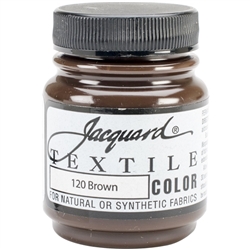 JACQUARD TEXTILE COLOR FABRIC PAINT 2.25OZ BROWN 120 - JAC1120