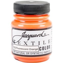 JACQUARD TEXTILE COLOR FABRIC PAINT 2.25OZ FLOURESCENT ORANGE 152 - JAC1152