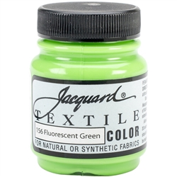 JACQUARD TEXTILE COLOR FABRIC PAINT 2.25OZ FLOURESCENT GREEN 156 - JAC1156