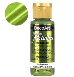 ACRYLIC AMERICANA 2 onz- 59 ml METALLIC FESTIVE GREEN 2OZ DPDA261-3