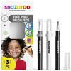 SNAZAROO FACE PAINT BRUSH PEN SET 3pc - 2 Black & 1 White -  SN1180157