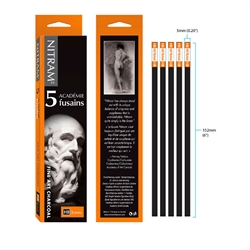 NITRAM CHARCOAL ACADEMIE FUSAINS HB MEDIUM 5MM  NC807172