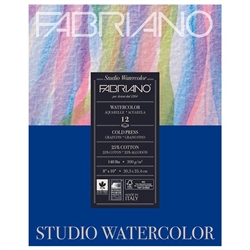 WATERCOLOR PAD FABRIANO 8x10 inches 12 Sheets 140LB-300gr COLD PRESS FR7191230020