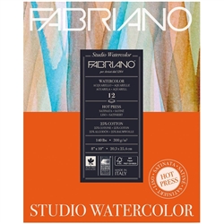 WATERCOLOR PAD FABRIANO 8x10 inches 12 Sheets 140LB-300gr HOT PRESS FR7119123001