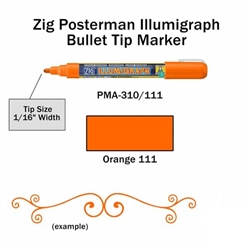 MARKER CHALK PAINT ILLUMIGRAPH FLUORESENT ORANGE ZIG 2MM ZGPMA-310111-DISC