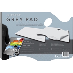 NEW WAVE GREY PAPER PALETTE - DISPOSABLE 11x16 INCHES	 ERGONOMIC NW00401