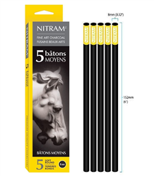 NITRAM CHARCOAL SET 5 STICKS SOFT 6mm  NC700300