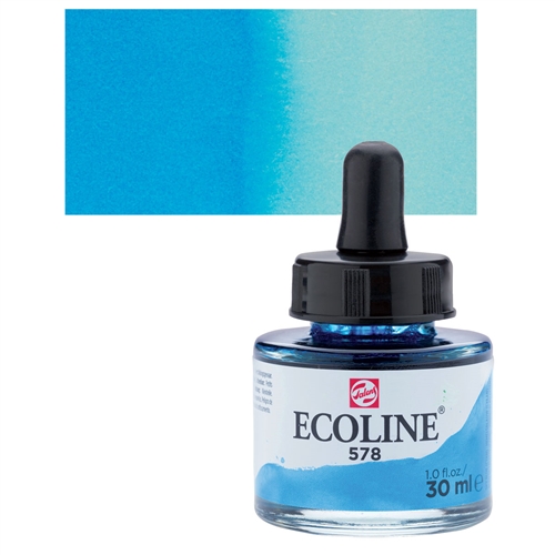 Talens Ecoline Liquid Watercolor 30ml Sky Blue (Cyan) 578