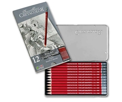 CRETACOLOR FINE ART GRAPHITE PENCILS SET OF 12 - TIN BOX  - CL15-16-052