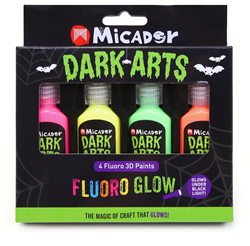 Neon Fluoro Glow 3D Paint Set 4 Colors - MDMPADA3D