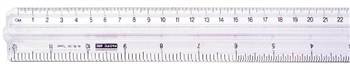 Ruler plastic, clear - inch/metric (easy grip) RL-541