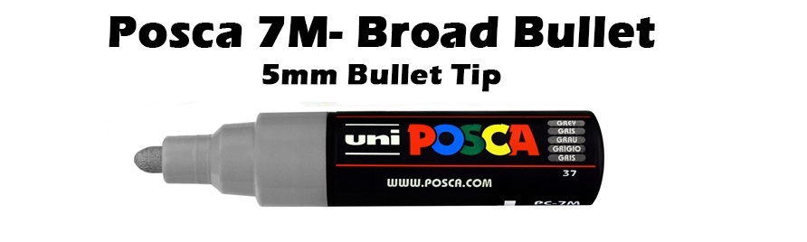 Posca PC-7M Broad Bullet Paint Marker, White