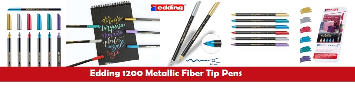 edding 1200 Metallic Fiber Pen, Set of 6